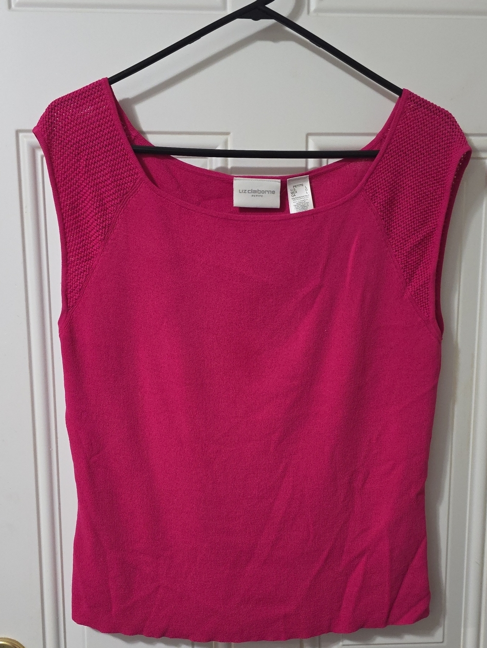 Liz Claiborne Women's Hot Pink Sleeveless Knit Top